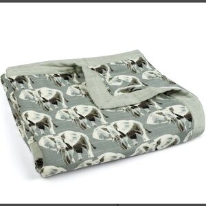 MILKBARN Grey Elephant Big Lovey Three-Layer Muslin Blanket